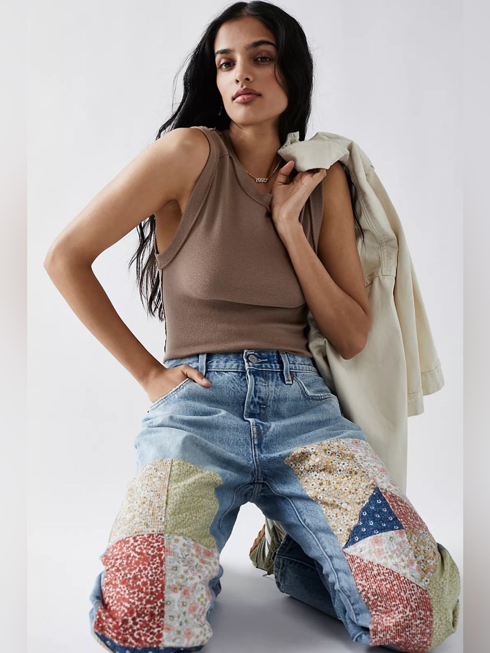 Free People Levi’s Patchwork 90's 501 Jeans - Picture 2 of 9
